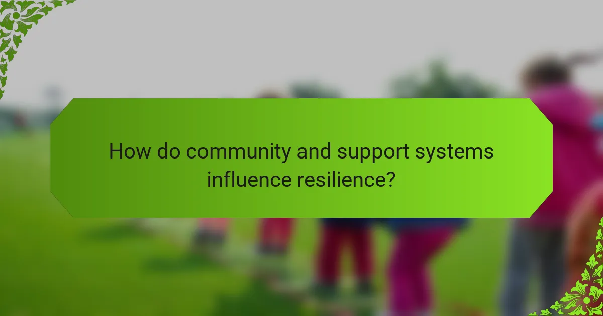 How do community and support systems influence resilience?