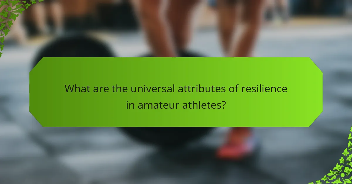What are the universal attributes of resilience in amateur athletes?