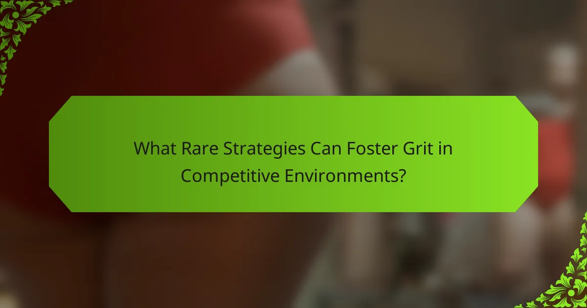 What Rare Strategies Can Foster Grit in Competitive Environments?