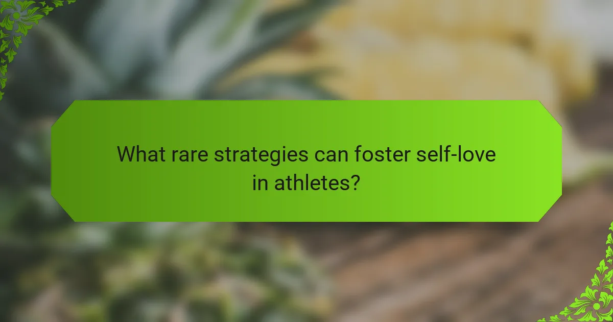 What rare strategies can foster self-love in athletes?