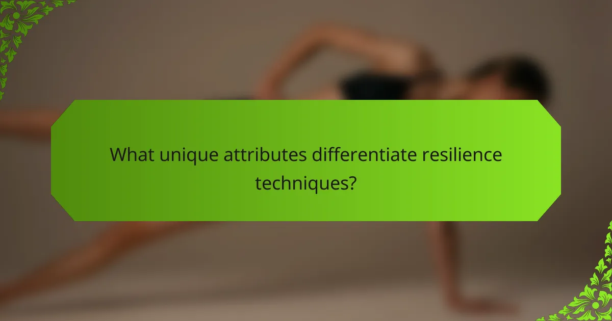 What unique attributes differentiate resilience techniques?